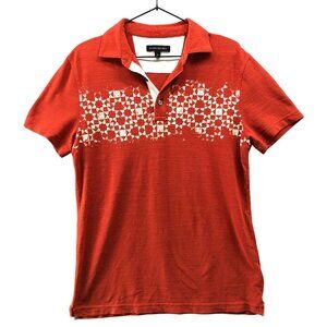 Banana Republic Polo Shirt Mens M Short Sleeve Printed Burnt‎ Orange Terracotta